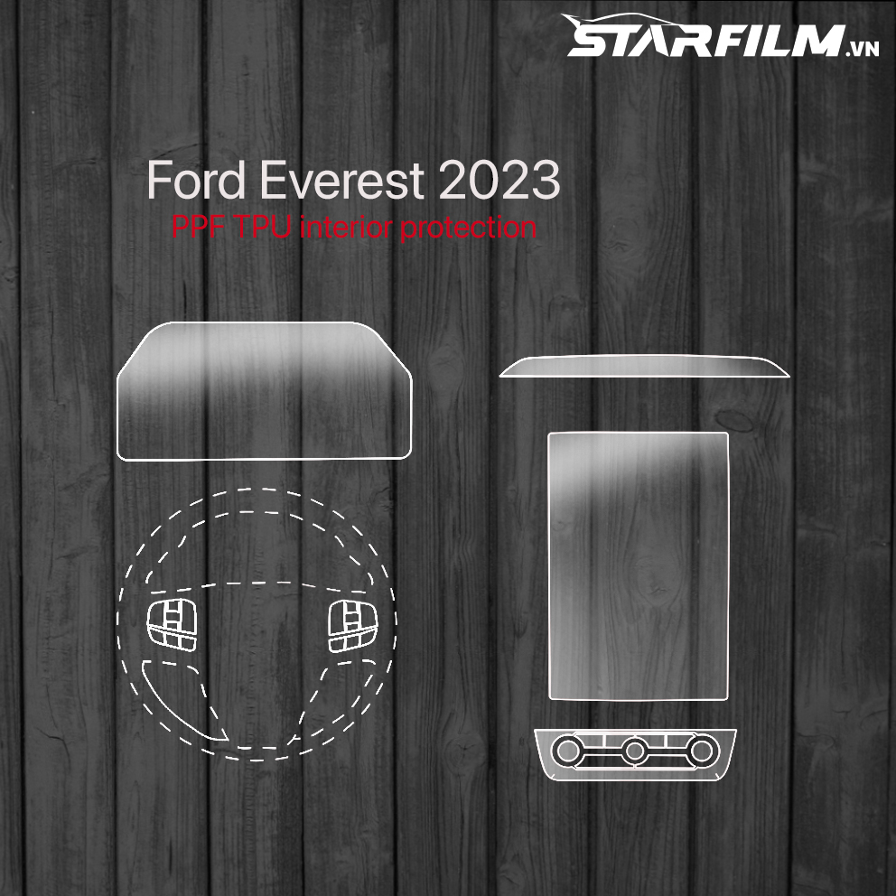 Ford Everest 2023 PPF TPU nội thất chống xước tự hồi phục